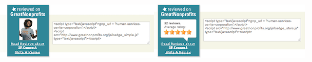 GreatNonprofits - Add badge