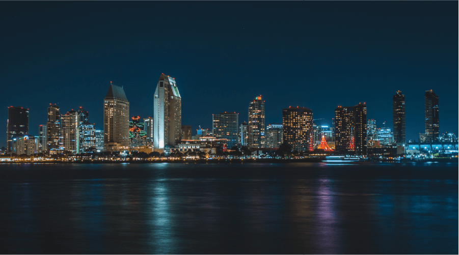 San Diego skyline at night