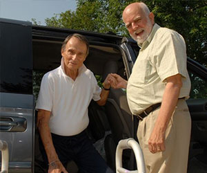 Volunteer driving for an elderly man Shepherds Centers of America