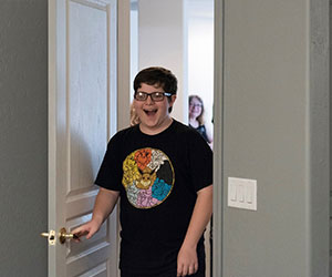 kid surprised with his room improvements Room for Joy