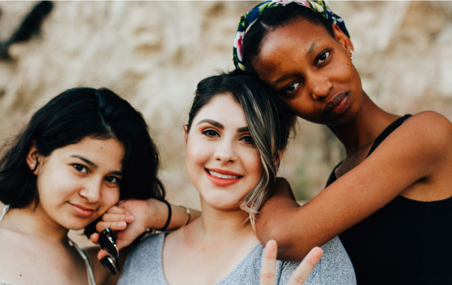 three diverse women